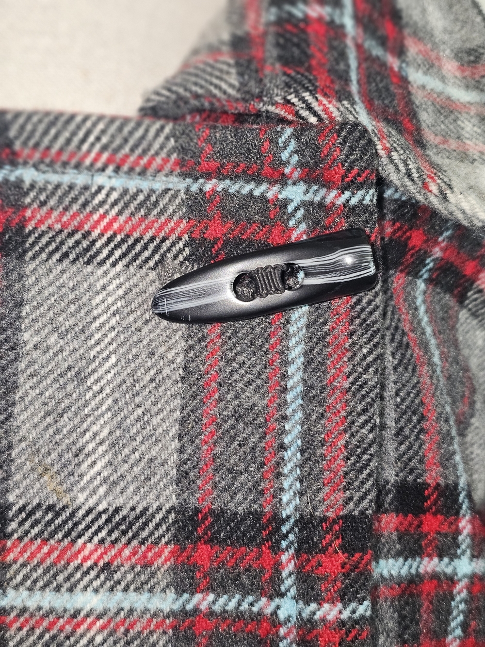 Old Navy Pea Coat Plaid Double Breasted Toggle Buttons Womens Size X Large - Picture 3 of 8